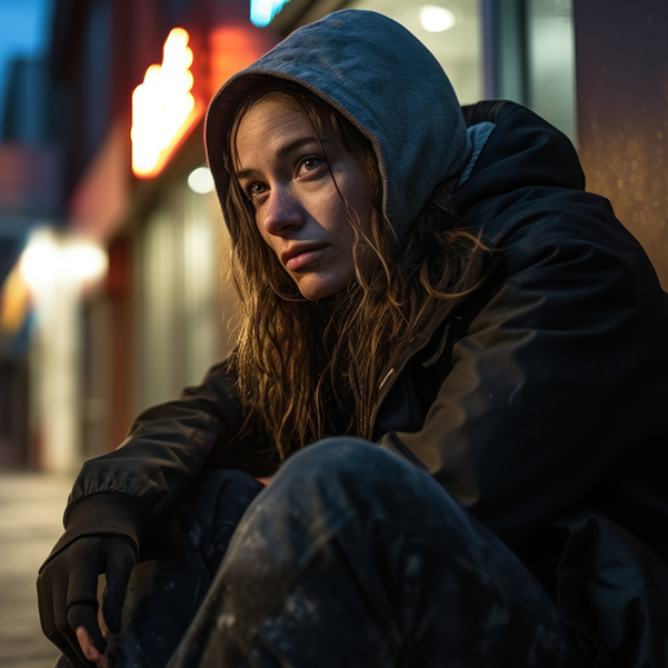 homeless woman